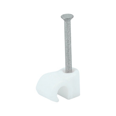 Timco - Round Cable Clips - White (Size To fit 3.5mm - 100 Pieces)