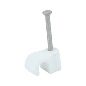 Timco - Round Cable Clips - White (Size To fit 4.5mm - 100 Pieces)