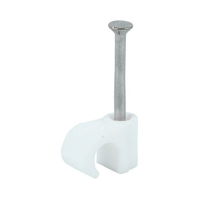 Timco - Round Cable Clips - White (Size To fit 6.0mm - 100 Pieces)