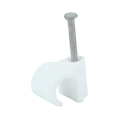 Timco - Round Cable Clips - White (Size To fit 9.0mm - 100 Pieces ...