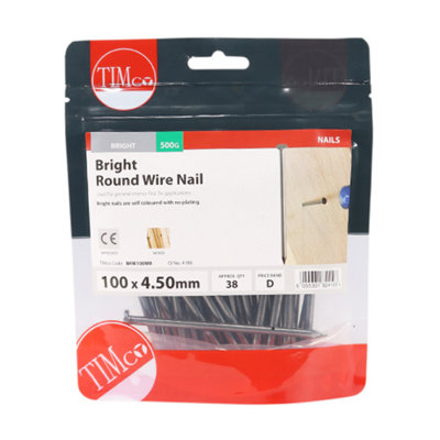 TIMCO Round Wire Nails Bright - 100 x 4.50