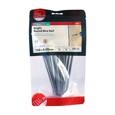TIMCO Round Wire Nails Bright - 150 x 6.00