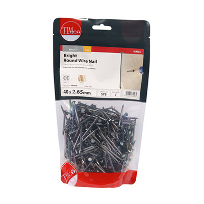 TIMCO Round Wire Nails Bright - 40 x 2.65 (1kg)