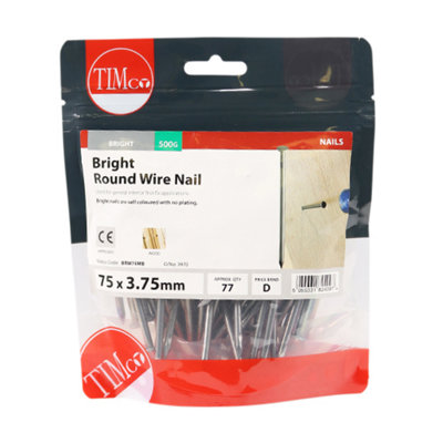 TIMCO Round Wire Nails Bright - 75 x 3.75 (0.5kg)