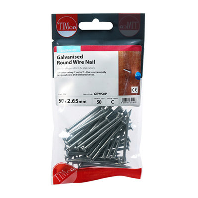TIMco BAR50MB Clous Annulaires Brillants 50 X 2,65 Mm – Sac De 0,5 Kg – Pour Maintien Renforcé
