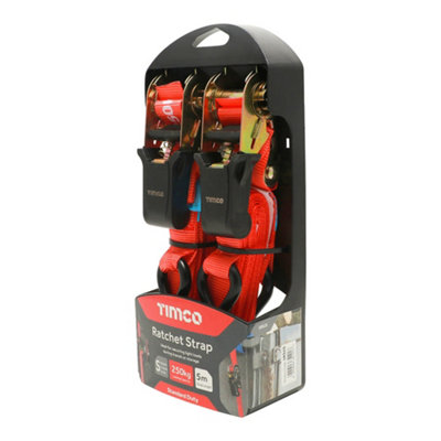 TIMCO S Hook Ratchet Straps Standard Duty - 5m x 25mm - 3
