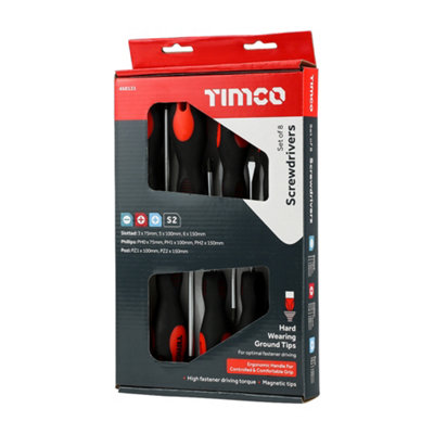 Timco - Screwdriver Set (Size 8pcs - 8 Pieces)