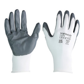Timco - Secure Grip Gloves - Smooth Nitrile Foam Coated Polyester - Multi Pack (Size Large - 12 Pieces)