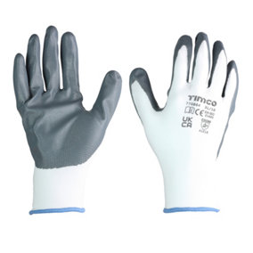 Timco - Secure Grip Gloves - Smooth Nitrile Foam Coated Polyester - Multi Pack (Size X Large - 12 Pieces)