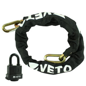 Timco - Security Chain & Weatherproof Padlock (Size 8mm x 1m - 2 Pieces)
