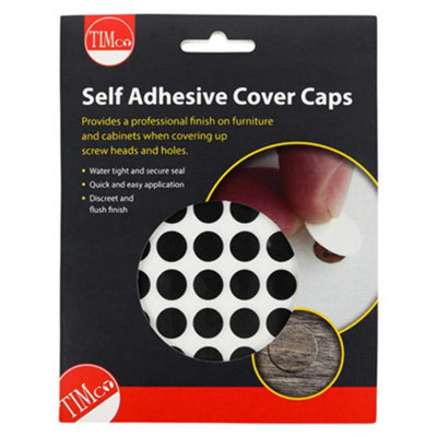 TIMCO Self-Adhesive Covers - Black - 13mm