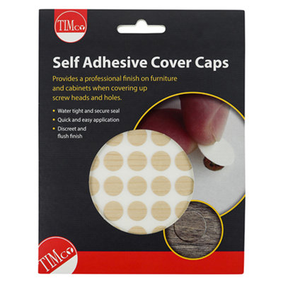 Timco - Self-adhesive Screw cover - Maple (Size 13mm - 112 Pieces)