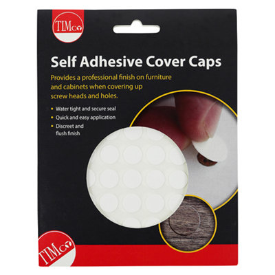 Timco - Self-adhesive Screw cover - White Gloss (Size 13mm - 112 Pieces)