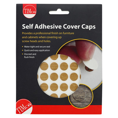 Timco - Self-adhesive Screw cover - Winchester Oak (Size 13mm - 112 Pieces)