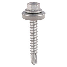 TIMCO Self-Drilling Light Section A2 Stainless Steel Bi-Metal Drill Screw with EPDM Washer - 5.5 x 100 (100pcs)