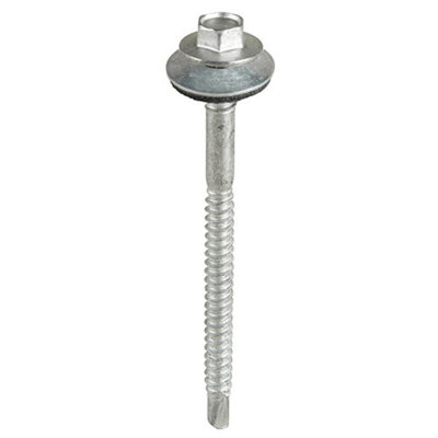 TIMCO Self-Drilling Light Section Composite Panel Drill Screw Exterior Silver with EPDM Washer - 5.5/6.3 x 82 (100pcs)