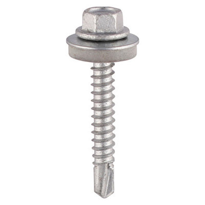 TIMCO Self-Drilling Light Section Drill Screw Exterior Silver with EPDM Washer - 5.5 x 19