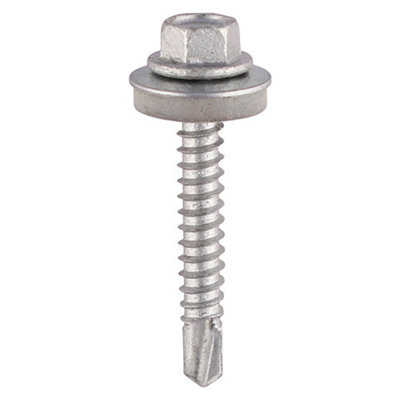 TIMCO Self-Drilling Light Section Drill Screw Exterior Silver with EPDM Washer - 5.5 x 32