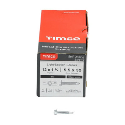 TIMCO Self-Drilling Light Section Silver Drill Screw - 12 x 1 1/4