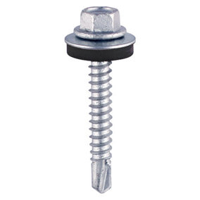 TIMCO Self-Drilling Light Section Silver Drill Screw with EPDM Washer - 5.5 x 19 (100pcs)