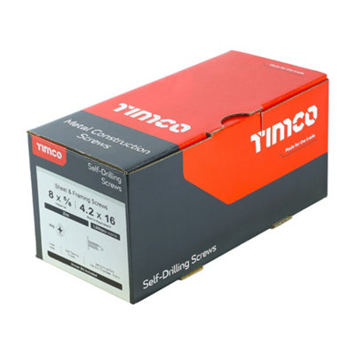 TIMCO Self-Drilling Wafer Head Silver Screws - 4.2 x 16 (1000pcs)