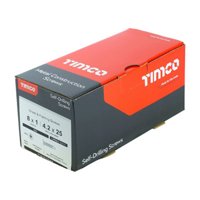 TIMCO Self-Drilling Wafer Head Silver Screws - 4.2 x 25 (1000pcs)