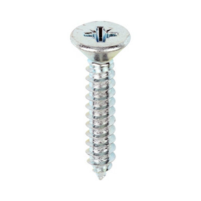 Timco - Self-Tapping Screws - PZ - Countersunk - Zinc (Size 10 x 1 - 200 Pieces)