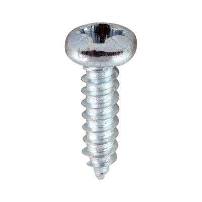 Timco - Self-Tapping Screws - PZ - Pan - Zinc (Size 6 x 1/2 - 200 Pieces)