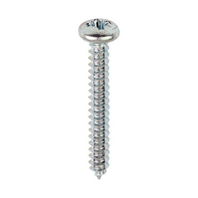 Timco - Self-Tapping Screws - PZ - Pan - Zinc (Size 8 x 1 1/4 - 200 Pieces)