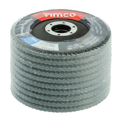 TIMCO Set of Flap Discs Zirconium Type 29 Conical P80 Grit - 115 x 22.23 - 3