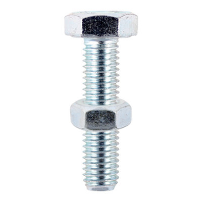 Timco - Set Screws & Hex Nuts - Grade 8.8 - Zinc (Size M12 x 35 - 22 Pieces)