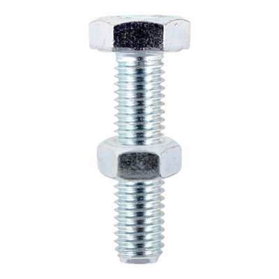 Timco - Set Screws & Hex Nuts - Grade 8.8 - Zinc (Size M6 x 50 - 4 Pieces)