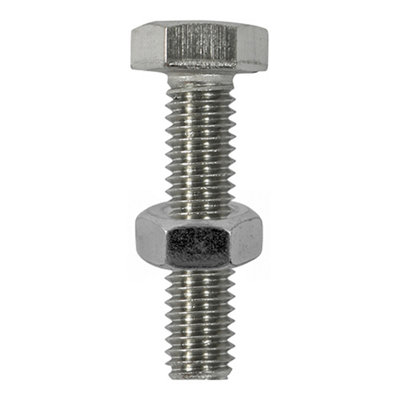 Timco - Set Screws & Hex Nuts - Stainless Steel (Size M10 x 40 - 2 Pieces)
