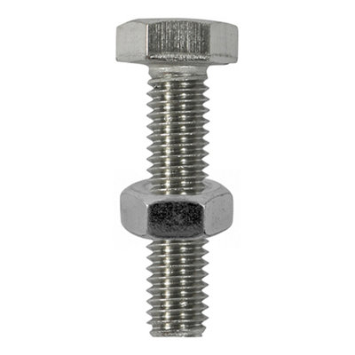 Timco - Set Screws & Hex Nuts - Stainless Steel (Size M12 x 50 - 2 Pieces)