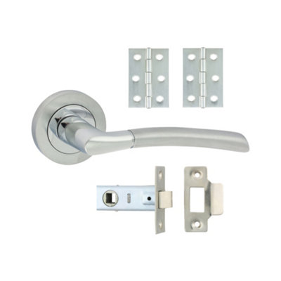 Timco - Shavington Lever On Rose Door Pack - Polished Chrome & Satin Chrome (Size Mixed - 1 Each)