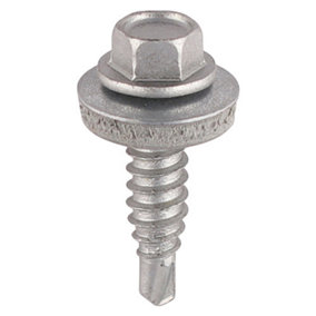 TIMCO Sheet Steel Stitching Screws Exterior Silver with EPDM Washer - 6.3 x 22 (100pcs)
