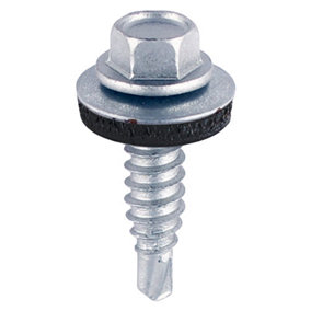 TIMCO Sheet Steel Stitching Screws Exterior Silver with EPDM Washer - 6.3 x 22 (100pcs)