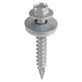 TIMCO Slash Point Sheet Metal to Timber Drill Screw Exterior Silver with EPDM Washer - 6.3 x 150 (100pcs)