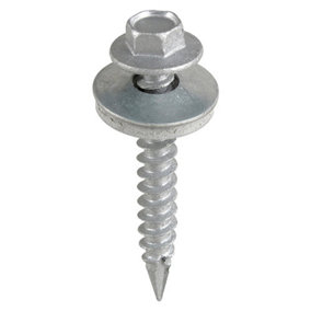 TIMCO Slash Point Sheet Metal to Timber Drill Screw Exterior Silver with EPDM Washer - 6.3 x 25 (100pcs)
