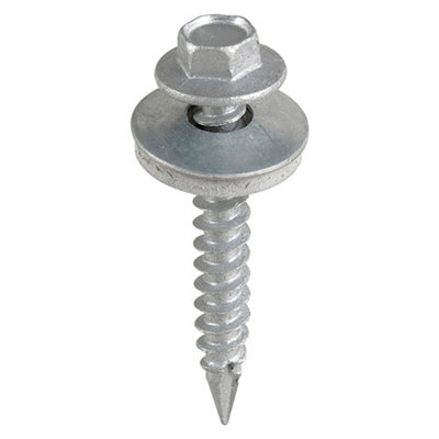 TIMCO Slash Point Sheet Metal to Timber Drill Screw Exterior Silver with EPDM Washer - 6.3 x 32