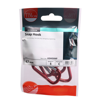 Timco - Snap Hooks - Aluminium (Size 47mm - 5 Pieces)