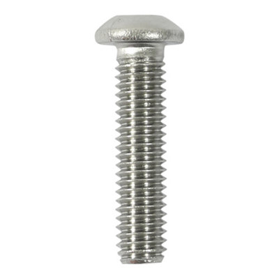 Timco - Socket Screws - Button - A2 Stainless Steel (Size M6 x 12 - 10 Pieces)