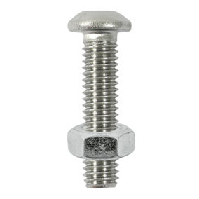 Timco - Socket Screws & Hex Nuts - Button - Stainless Steel (Size M6 x 16 - 8 Pieces)