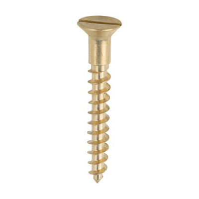 TIMCO Solid Brass Countersunk Woodscrews - 10 x 1 1/2 (200pcs)