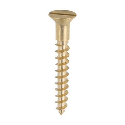 TIMCO Solid Brass Countersunk Woodscrews - 10 x 1 1/2