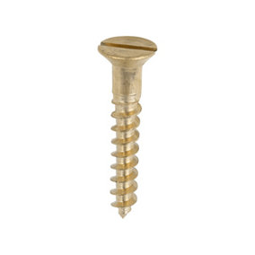 TIMCO Solid Brass Countersunk Woodscrews - 10 x 1 1/4