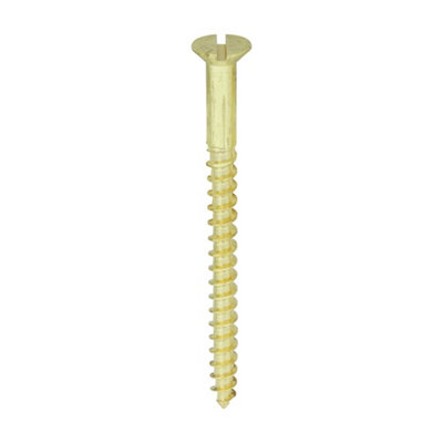 TIMCO Solid Brass Countersunk Woodscrews - 10 x 2 1/2 (100pcs)