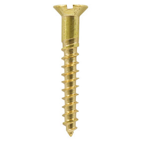 TIMCO Solid Brass Countersunk Woodscrews - 10 x 2