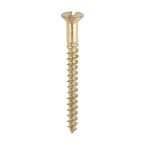 TIMCO Solid Brass Countersunk Woodscrews - 6 x 1 1/2