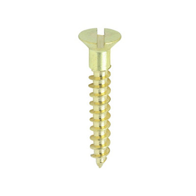 TIMCO Solid Brass Countersunk Woodscrews - 7 x 1